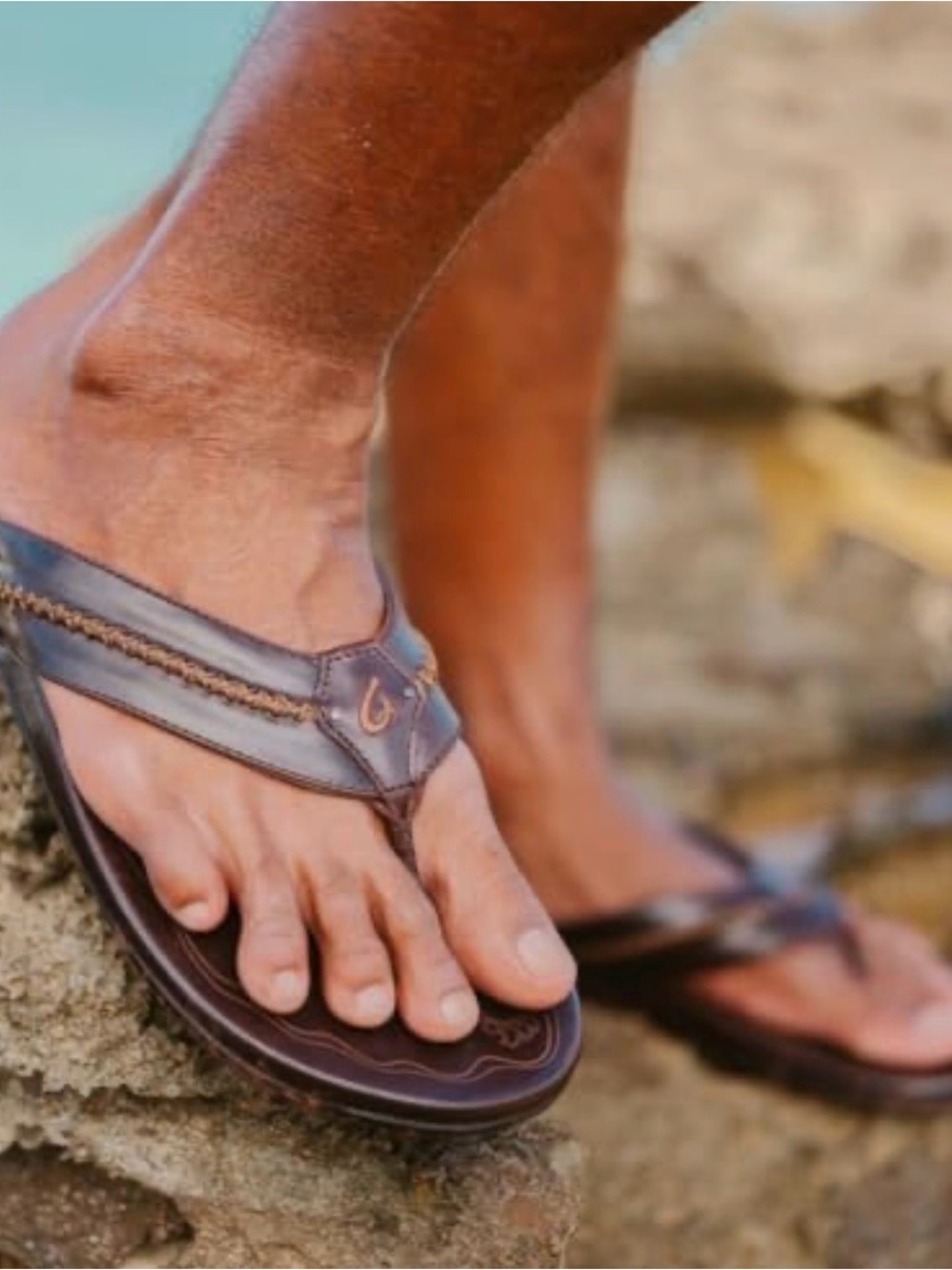 OluKai Men's Mea Ola sandals Dark Java Size 12